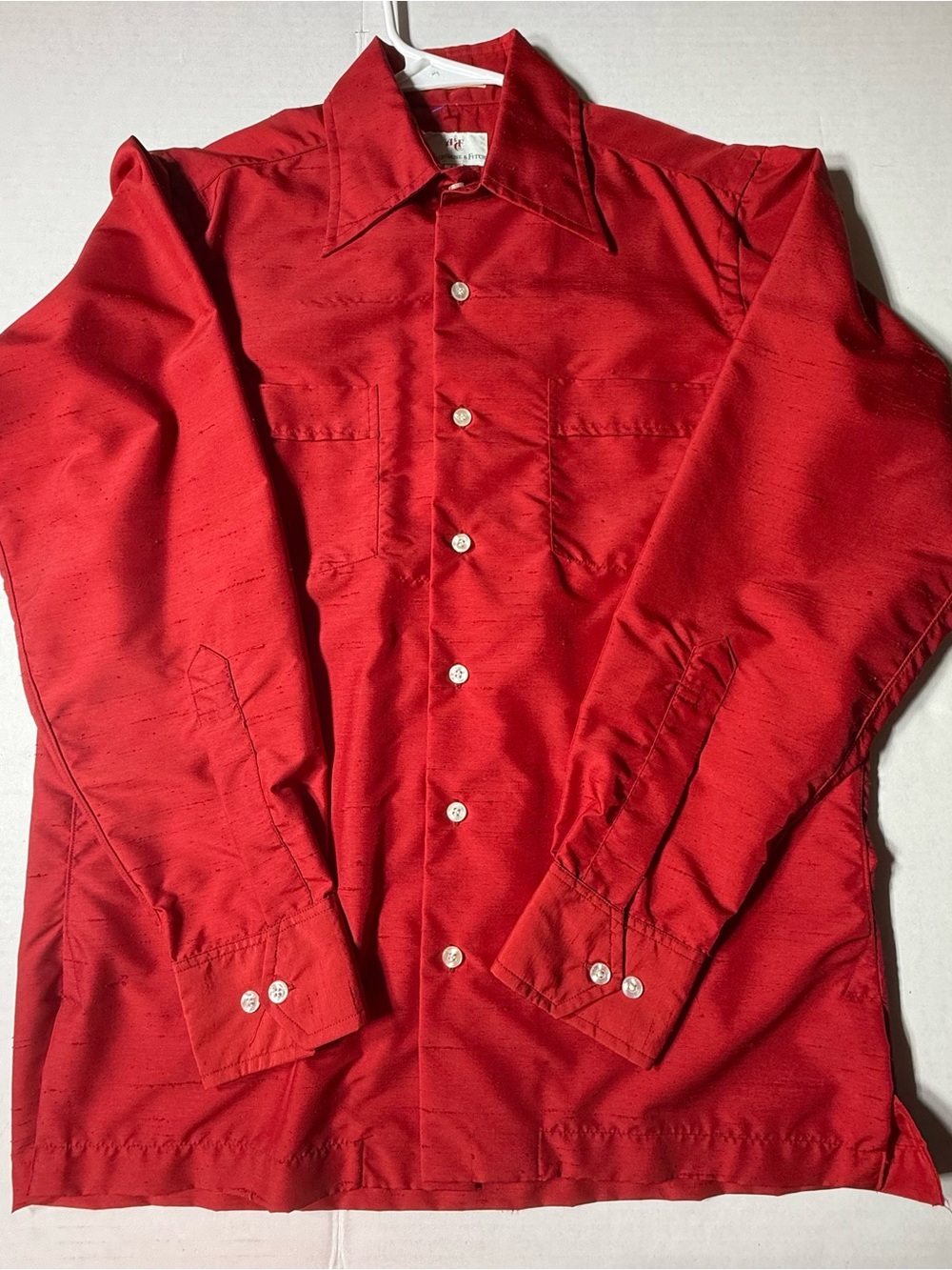 Vintage 1980’s Abercrombie & Fitch Red Satin-Look Dress Shirt